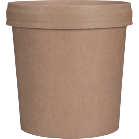 [605008] Soepbeker met deksel Natural Kraft 12oz/350ml (25st/krimp)