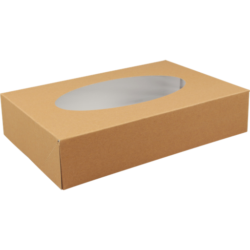 [472260] Biodore Cateringdoos Bruin met Venster 36x25x8cm (10st/pak)