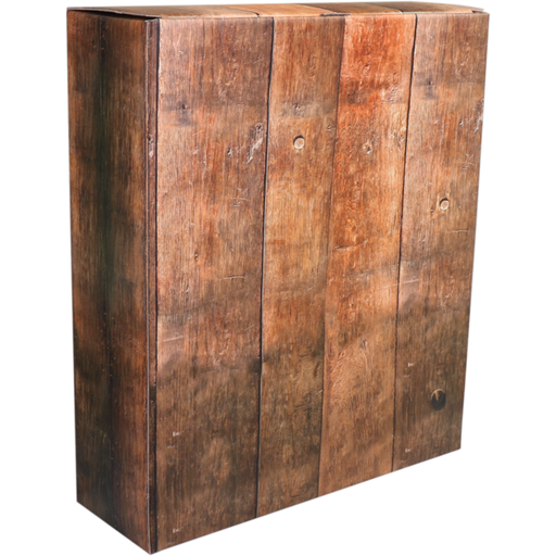 [475125] Wijnflesdoos 3-fles "Barrel Wood" (per stuk)