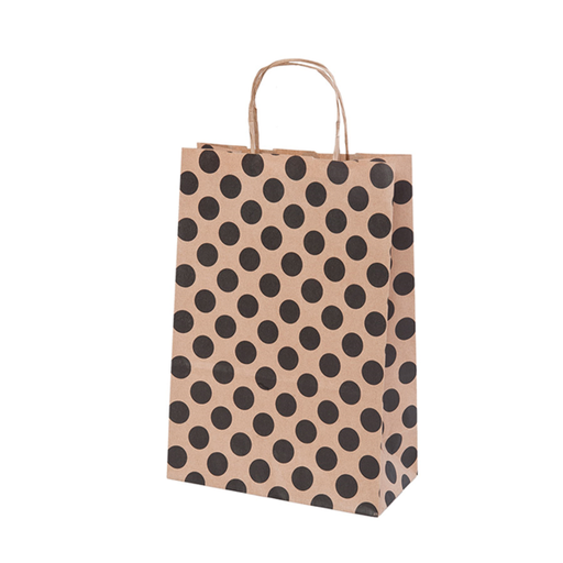 [192.511] SOS bag with handles 20+10x29cm Natural Kraft Polka Dots (50st/pak)