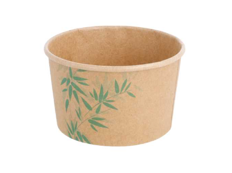 [217.611] Ice cream cups "feel green" brown kraft 240ml 8oz. (50st/doos)