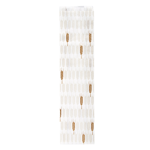 [227.51] Bread Paper Bag 'Ceres' design 9+3,5x35cm White cellulose 250/pk