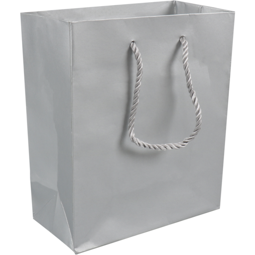 [2703911] Draagtas Papier met koord 16x8x19cm Zilver 25st/ds