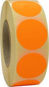 [514731] Zelfklevende papieren etiketten 100 st flouroranje Rond 25 mm