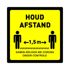 [548301] Raam Sticker "Houd Afstand" A3-formaat (Per stuk)