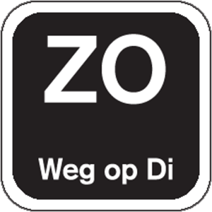 [549921] ZON weg op 19x19mm Zwart wash-off (1000st/rol)