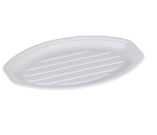[870301] Suikerriet/Bagasse Cateringschaal 43x28cm wit (50st/pak)