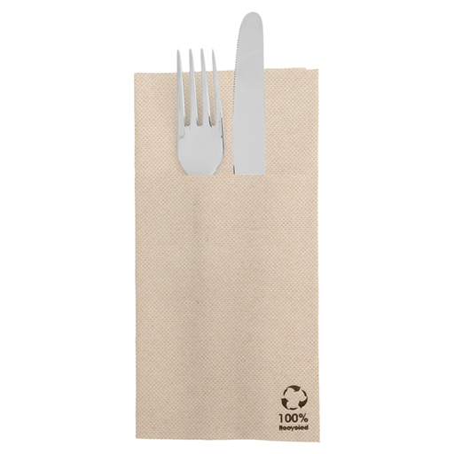 [230.761] Napkins Kangaroo Double Point 39x40cm Natural Recycles Tissue (50st/pak)
