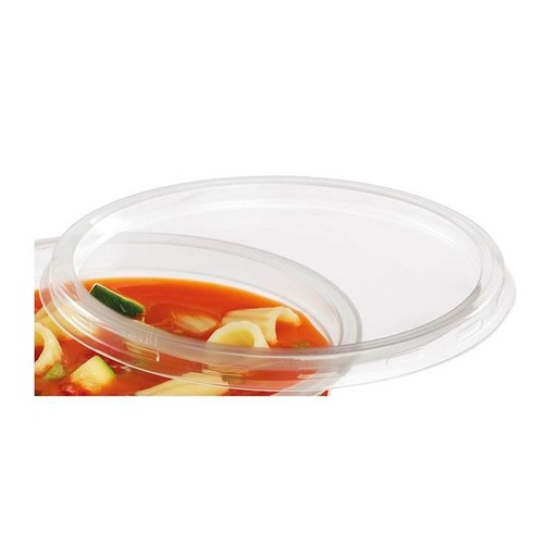 [W2/017C1] Ronde Clear Lids PP Diameter 121mm Tusipack (50st/pk) : For use with cups item#: 8113C, 8118C & 8120C