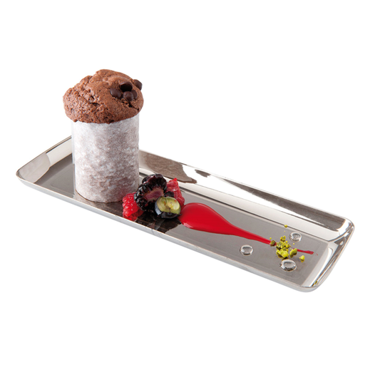 [157.20] Amuse - Mini Tray for Tapas - 19x6,5x1,2cm Silver PS 50/pk