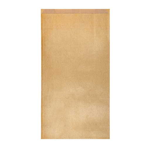 [180.00] Flat Bags 60GSM 19+8x35cm Gold Kraft Ribbed (250st/pak)
