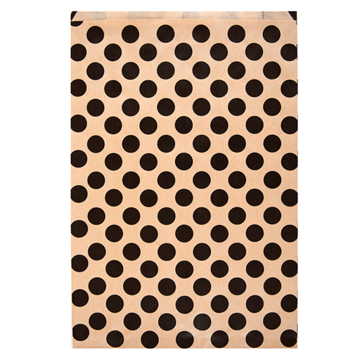 [192.50] Vlakke zak 26+9x38cm Kraft paper with black dots (250st/pak)