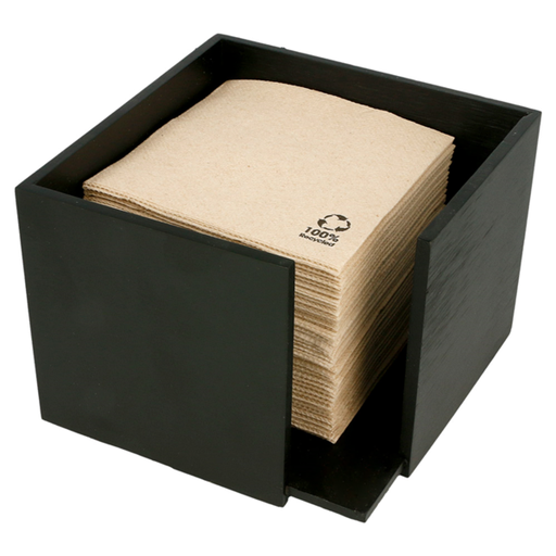 [210.40] Napkin Dispenser Black (Bamboo) 13,5x13,5x10cm (per stuk)