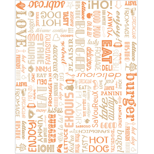 [229.40] Wrapping paper greaseproof "Parole" Orange 28x34cm (1000vel/pak)