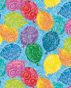 [5207] Giftwrap / Cadeau Papier Balloons Galore 24"x833 / E_5207 (per rol)