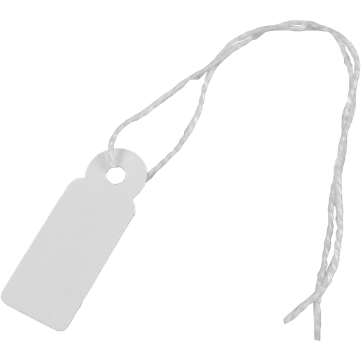 [534809] Hang etiket met koord  rh. 384 / 9x24mm 1000st/ds