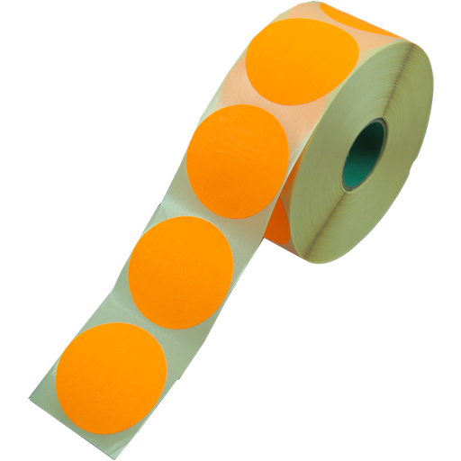 [546626] Etiket Oranje Fluor Rond 62mm (1500st/rol)