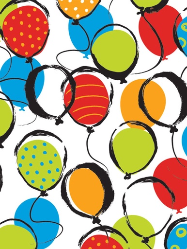 [5492] Giftwrap / Cadeau Papier Balloon Pop! 24"x833 / M_5492 (per rol)