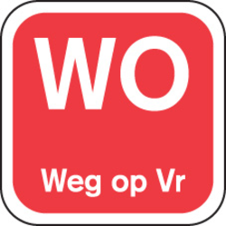 [549917] WOE weg op 19x19mm Rood wash-off (1000st/rol)