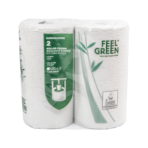 [228.54] Kitchen rolls 2-ply White Cellulose 4/pk