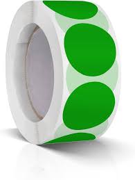 [611J] Zelfklevende papieren etiketten 500 st Flour Groen Rond 25 mm