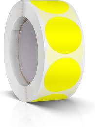 [611Y] Zelfklevende papieren etiketten 500 st Geel Rond / Circle Yellow 25 mm