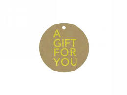 [703130] Lovly lint "A gift for you" Creme/Goud (per spoel)