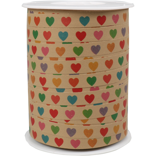 [711302] Krullint Kraft met Hartjes 10mm x 250mtr (per rol)