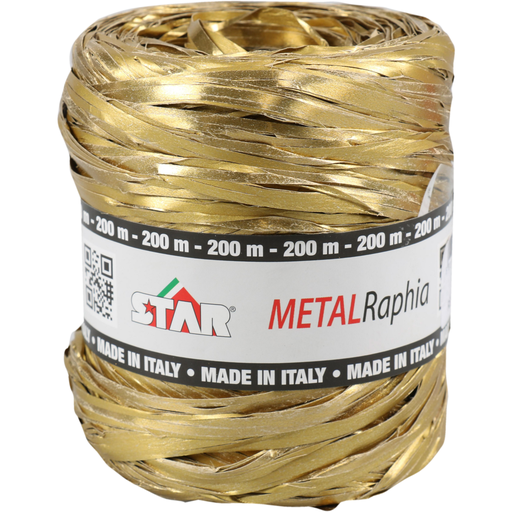 [713186] Raffia Poly 15mm x 200mtr Goud Metal (per rol)