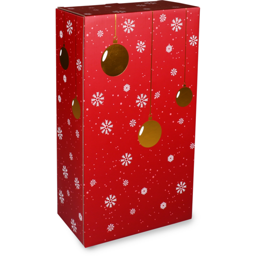 [715085] 2-flesdoos "Wonderful Time" 191x95x330mm Christmas Red (per stuk)
