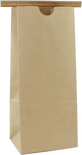 [77274] Tin Tie Bag 1/2LB natural Kraft With Window (100pcs/pack)