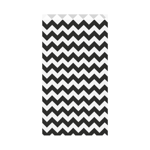 [803.24] Flat Bags Zig-zag 19+8x35cm Black/White Cellulose (250st/pak)