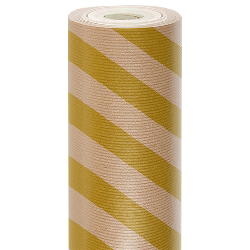 [803.63] Gift Wrap / Kadopapier Gold Kraft Ribbed 70cm x 50m (60gr) per rol