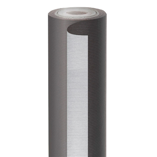 [803.82] Kadopapier / Giftwrap Black/Silver Ribbed (per rol)