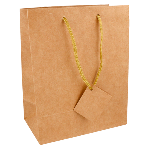 [804.63] Shopping Bags 18+10x22,7cm Natural Kraft (10st/pak)