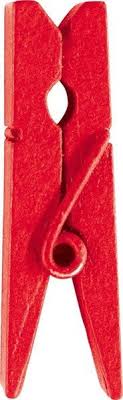 [890274] Knijper 3,5x1cm Rood Hout (24st/pak)