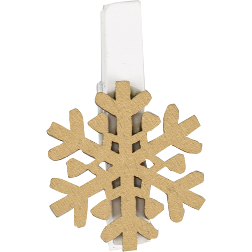 [890276] Knijper IJskristal 3x3cm Hout Goud (36st/pak)