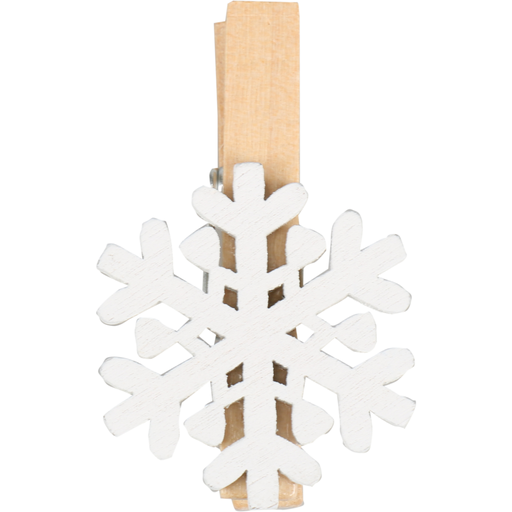 [890277] Knijper IJskristal 3x3cm Hout Wit (36st/pak)