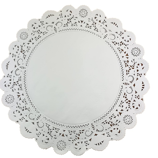 [9128] Doilies, Round lace White 16" 250st