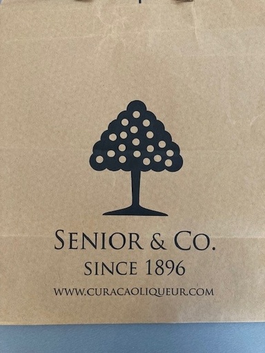 [CARI2704] Papieren draagtas "Senior & Co" 26/14x32cm (250st/doos)..Dikte papier: 90grs