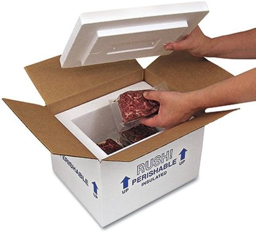 [MediumFoamkit] Styrofoam Shipping Cooler Kit..Kit includes: 2-piece foam cooler & carton box White / per stuk (9quart) 10.5x8.5x6.25"