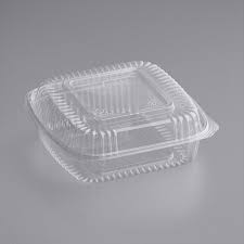 [PLA81120] Hinge Tray Earth Choice 8" Clear PLA 1-conp. 7.5x7.5x3"  200/cs