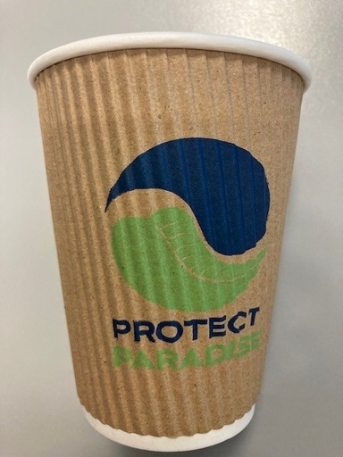 [SANTA12] Hot Cup 12oz. Ripple Cup Brown Green Cup "Santa Barbara" custom print 500/cs