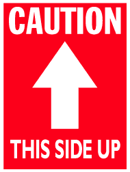 [SCL511R] Label "Caution This Side UP' 4x3" 500/roll