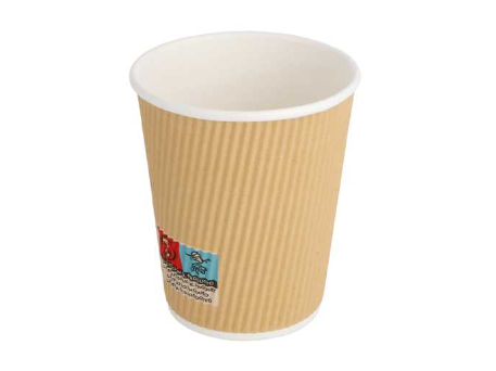 [180.76] Hot Cup 8oz Coffee Ripple Brown Kraft (40x25pcs/cs) 1000/cs..