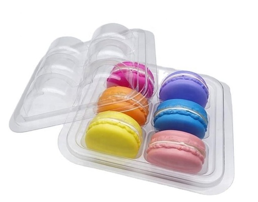 [205.36] Blisters 6 Macarons 13,5x12,7x5cm Clear PET (200st/doos)