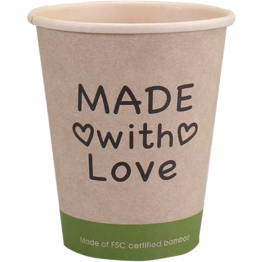 [600226] Coffee cup "Made with Love" 250ml/8oz (Bamboe) 1000st/doos