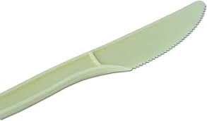 [MKNIFE] Knife Medium Weight Natural Corn ( NatCorn )  Starch 100% PLA Compostable 10x100pcs