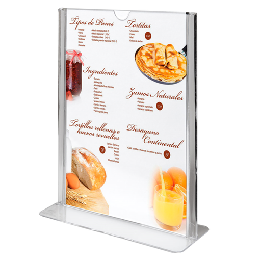 [199.63] Tabletop Menu Holders 7,4x10,5cm Clear PS (per stuk)