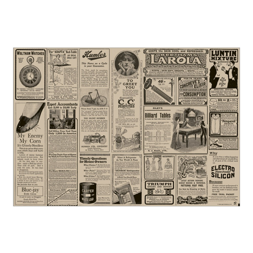 [256.41] Table Mats XL "Times" 35x50cm Natural Kraft (500st/pak)